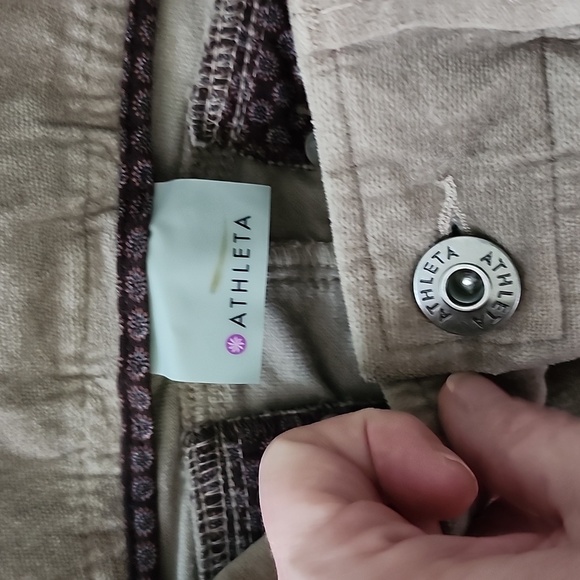 Athleta soft brown cordroy mini skirt short skirt zip up size 4 - Picture 2 of 10